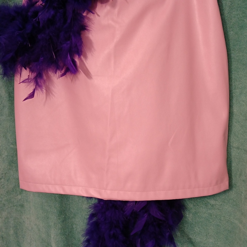 Pink leather skirt